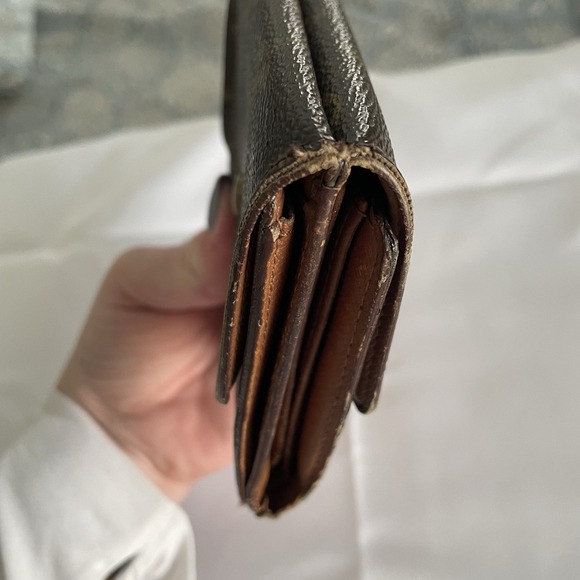 LOUIS VUITTON Trifold Elise Wallet Monogram Credit Cards Coin Pouch Brown - Picture 14 of 16